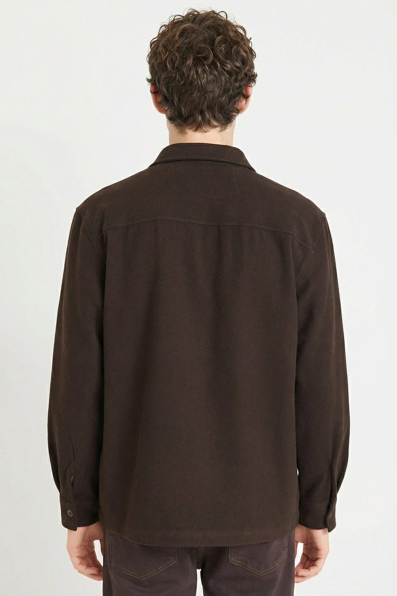 DeFacto Brown Man Regular Fit Flannel Shirt Casual - Image 5